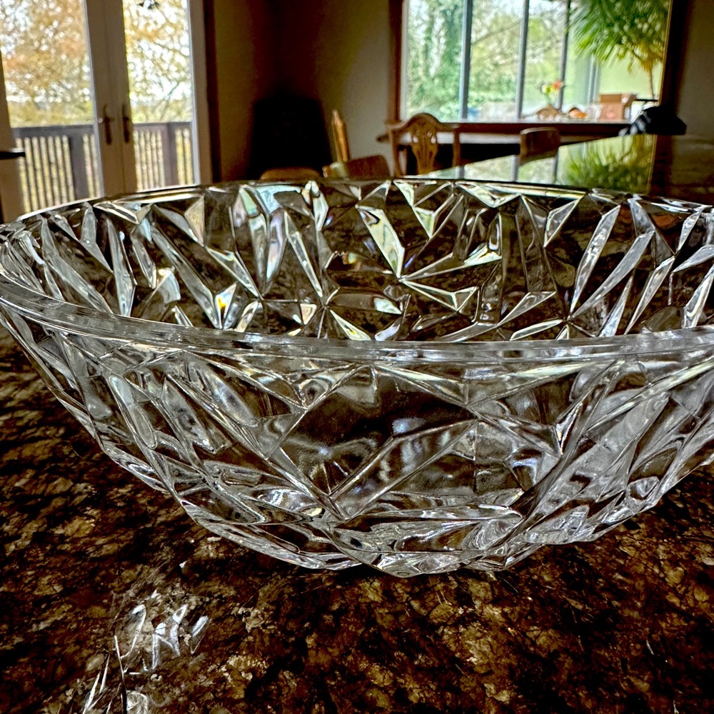 Tiffany & Co 9” Rock Cut Crystal Bowl Perfect condition.